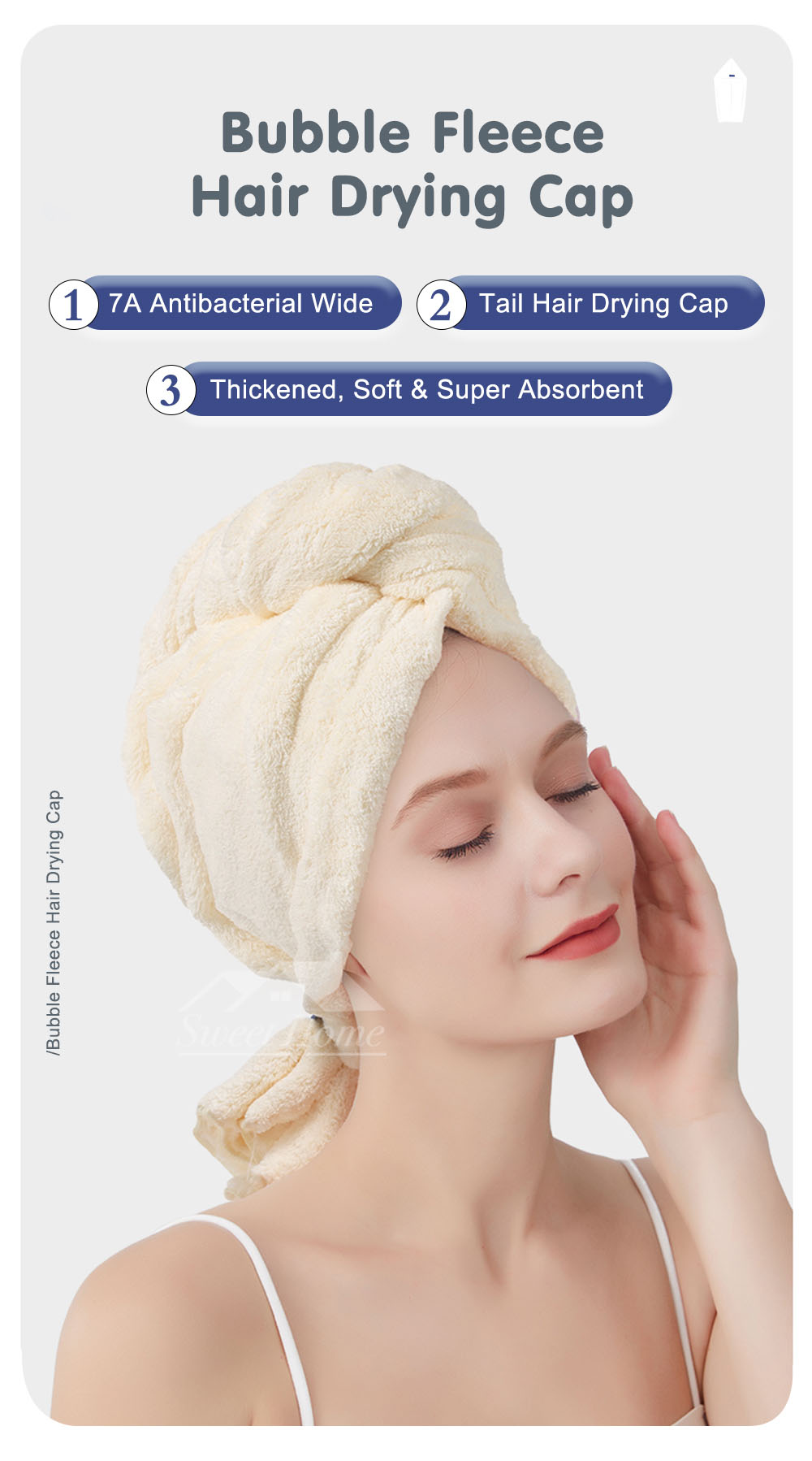 Bubble Fleece Hair Drying Cap-1